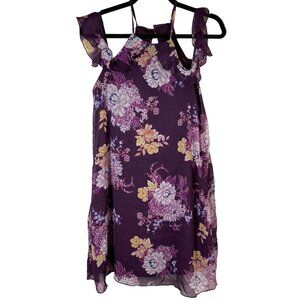 Bailey blue sleeveless dress flowers flowy polyester purple white small READ